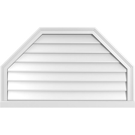 Ekena Millwork Octagonal Top Surface Mount PVC Gable Vent w/ 2"W x 2"P Brickmould Sill Frame, 40"W x 24"H GVPOT40X2403SN